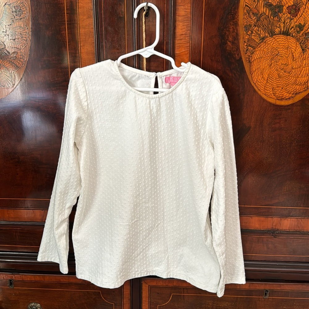 Bisby by Little English White Swiss Dot Blouse size 12